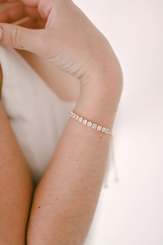 Gold adjustable tennis bracelet