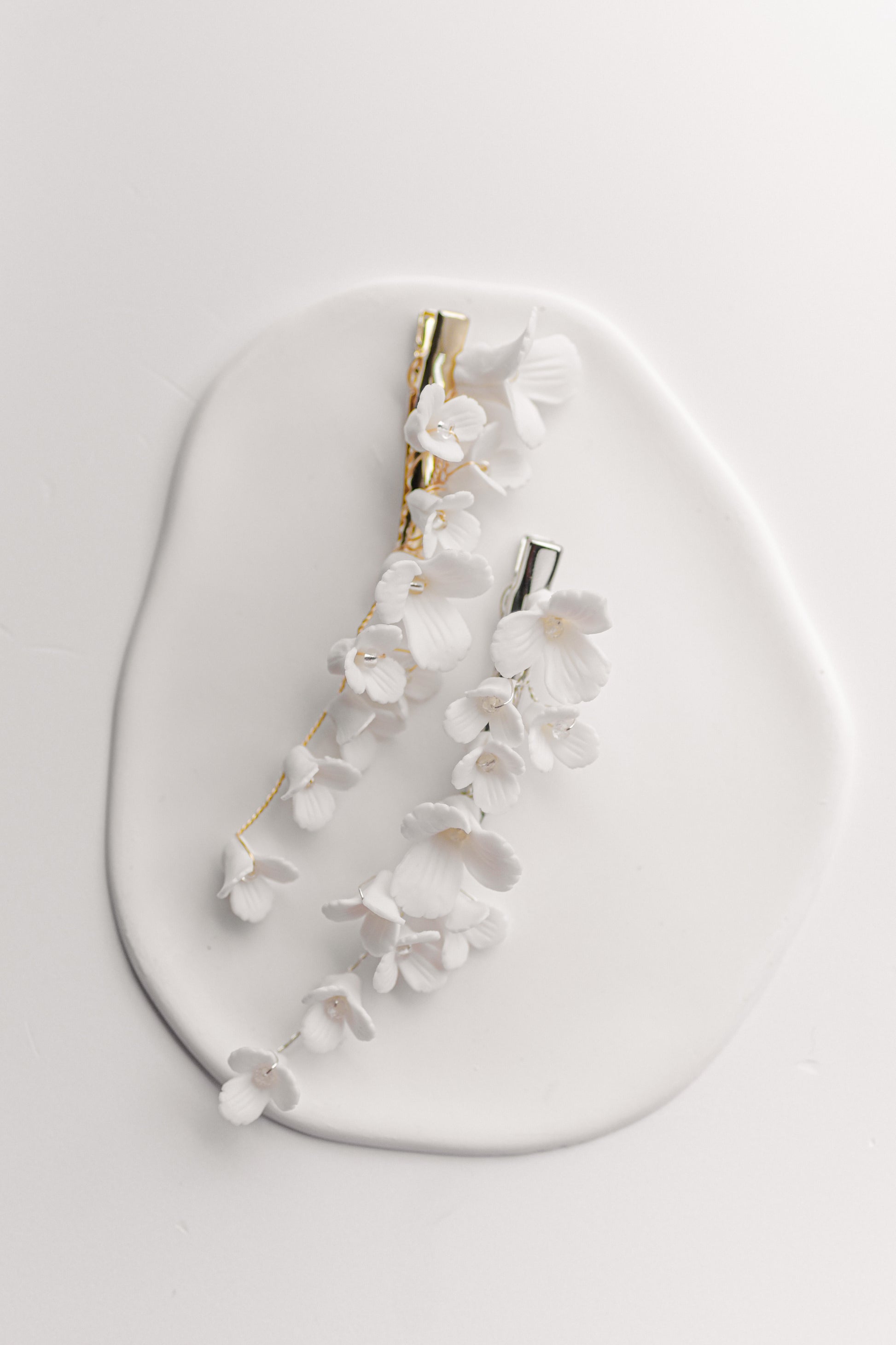 Floral bridal hair clips