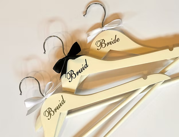 White wedding dress bridal hangers