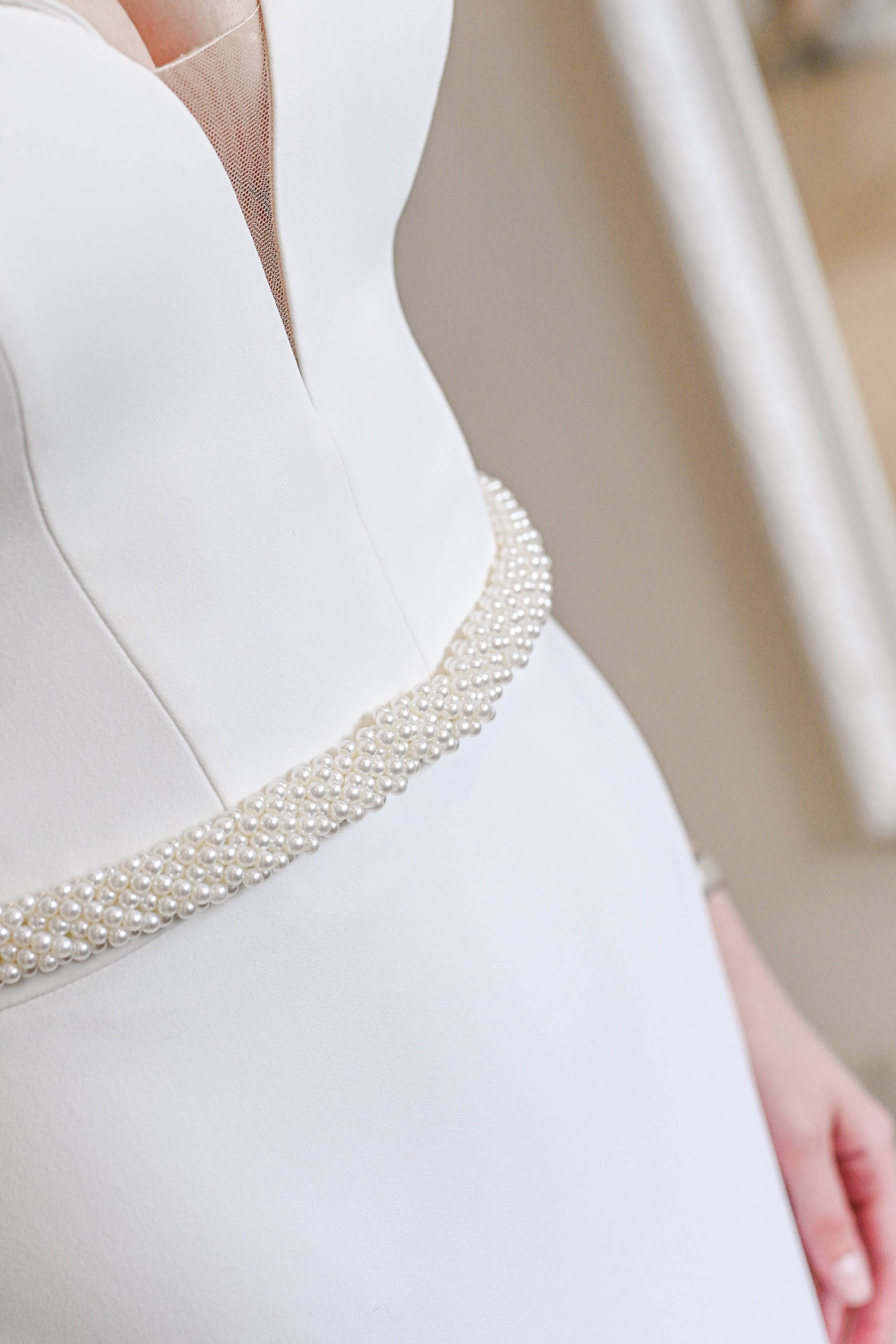 Ivory bridal pearl belt