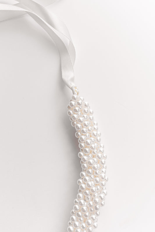 Pearl on ivory bridal belt