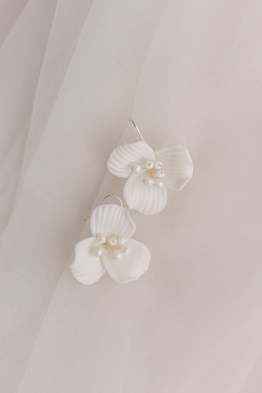 Floral bridal earrings