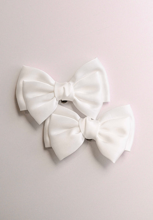 Satin bow shoe clips