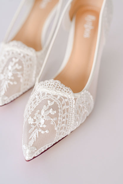 Lace bridal heel