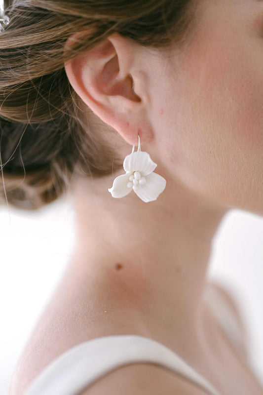 Floral bridal earrings