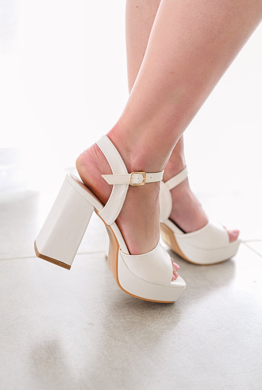 Ivory bridal platform heels