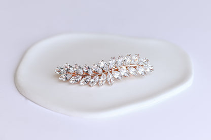 Rose gold crystal bridal hair accessory