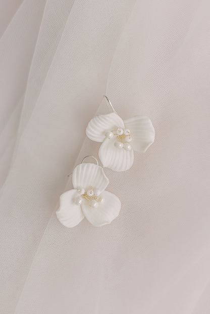 Floral bridal earrings